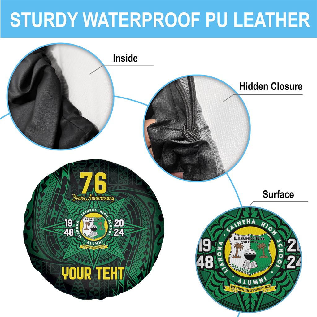 Personalised Tonga Liahona High School 76th Anniversary Spare Tire Cover Special Kupesi Pattern LT9 - Polynesian Pride