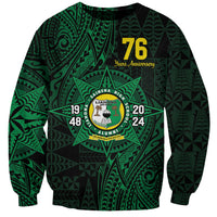 Personalised Tonga Liahona High School 76th Anniversary Sweatshirt Special Kupesi Pattern LT9 Unisex Green - Polynesian Pride