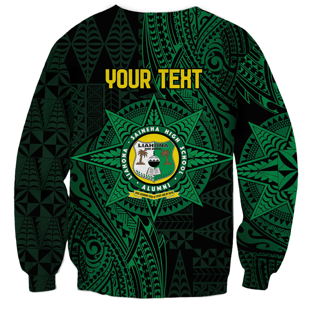 Personalised Tonga Liahona High School 76th Anniversary Sweatshirt Special Kupesi Pattern LT9 - Polynesian Pride
