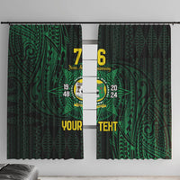 Personalised Tonga Liahona High School 76th Anniversary Window Curtain Special Kupesi Pattern LT9 With Hooks Green - Polynesian Pride