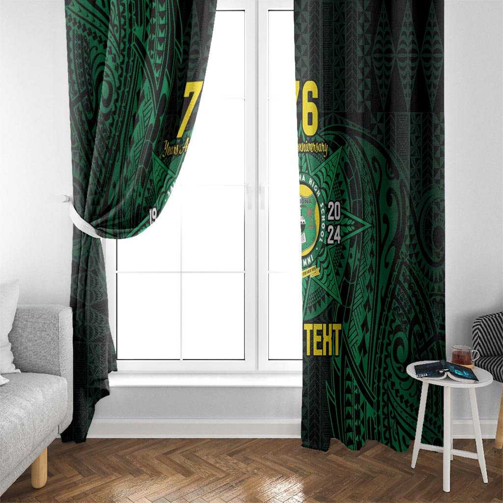 Personalised Tonga Liahona High School 76th Anniversary Window Curtain Special Kupesi Pattern LT9 - Polynesian Pride