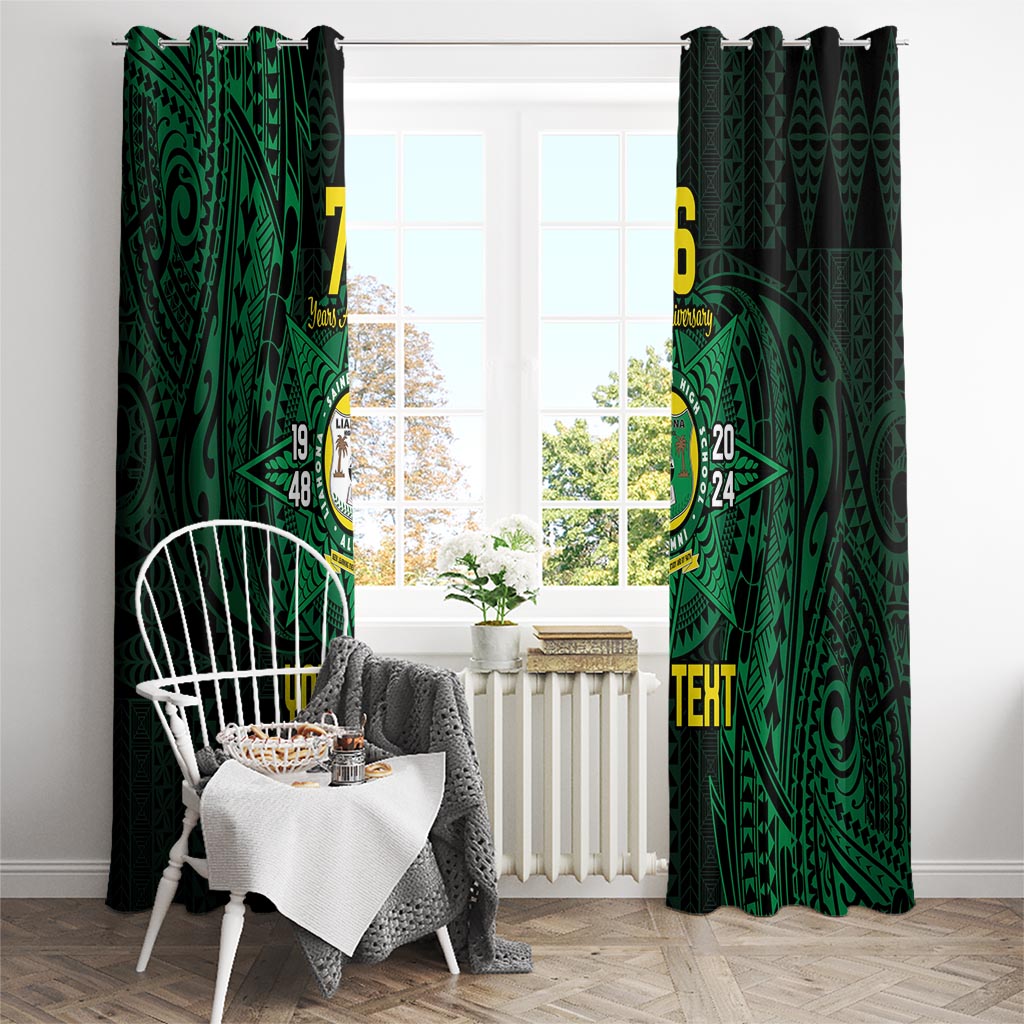 Personalised Tonga Liahona High School 76th Anniversary Window Curtain Special Kupesi Pattern LT9 - Polynesian Pride
