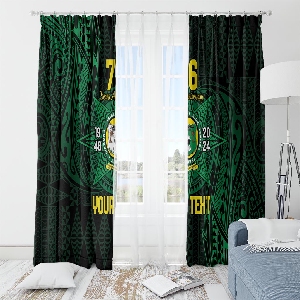 Personalised Tonga Liahona High School 76th Anniversary Window Curtain Special Kupesi Pattern LT9 - Polynesian Pride