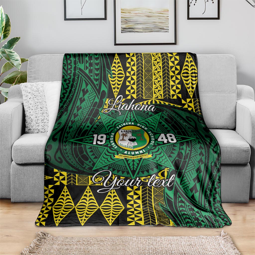 Personalised Tonga Liahona High School Blanket Since 1948 Special Kupesi Pattern LT9 - Polynesian Pride