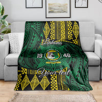 Personalised Tonga Liahona High School Blanket Since 1948 Special Kupesi Pattern LT9 - Polynesian Pride