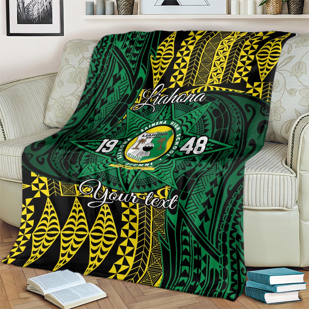 Personalised Tonga Liahona High School Blanket Since 1948 Special Kupesi Pattern LT9 - Polynesian Pride