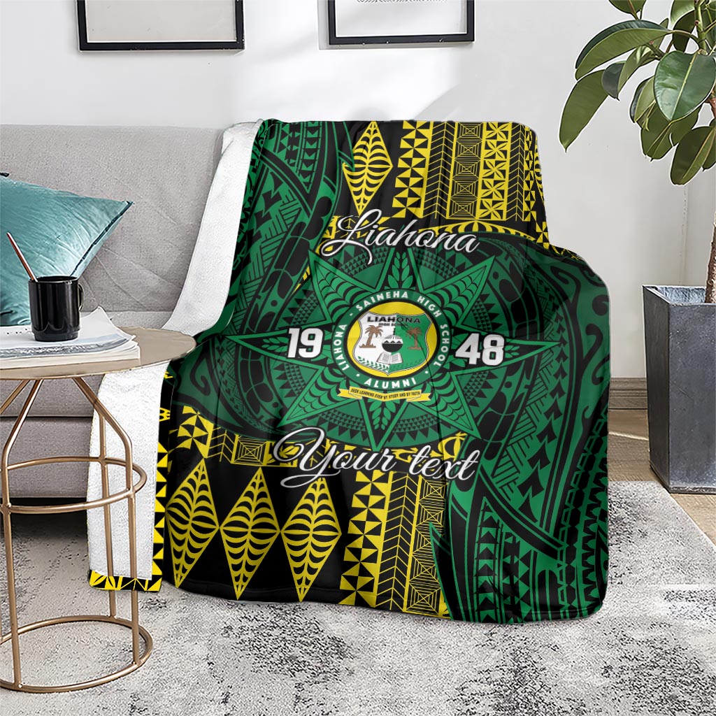 Personalised Tonga Liahona High School Blanket Since 1948 Special Kupesi Pattern LT9 - Polynesian Pride