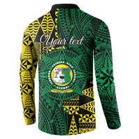 Personalised Tonga Liahona High School Button Sweatshirt Since 1948 Special Kupesi Pattern LT9 - Polynesian Pride