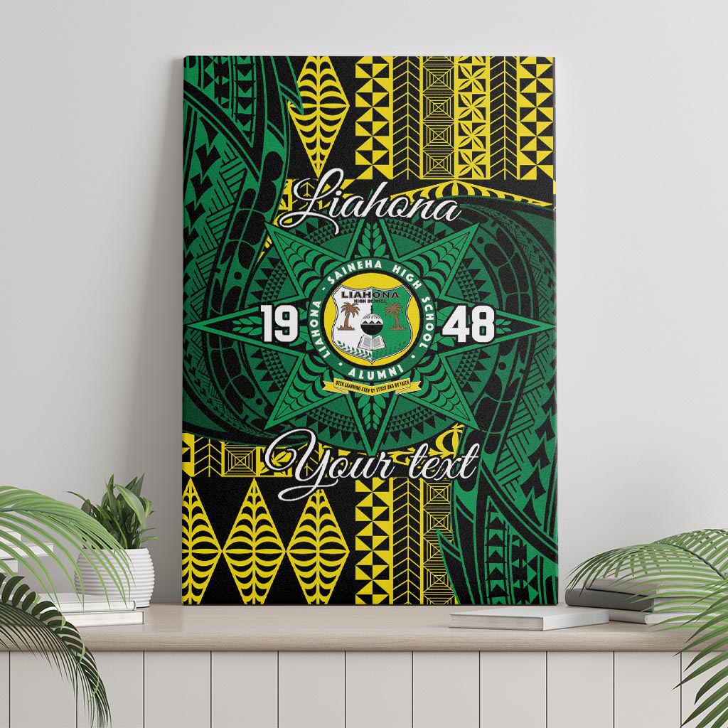 Personalised Tonga Liahona High School Canvas Wall Art Since 1948 Special Kupesi Pattern LT9 - Polynesian Pride