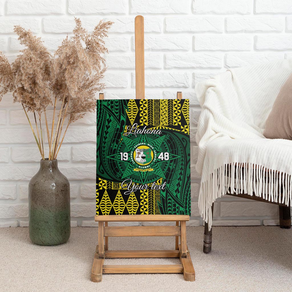 Personalised Tonga Liahona High School Canvas Wall Art Since 1948 Special Kupesi Pattern LT9 - Polynesian Pride