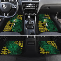 Personalised Tonga Liahona High School Car Mats Since 1948 Special Kupesi Pattern LT9 Set 4pcs Green - Polynesian Pride