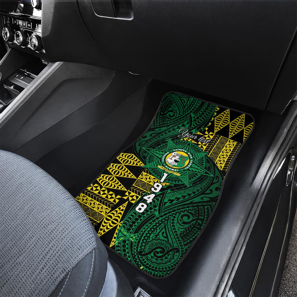 Personalised Tonga Liahona High School Car Mats Since 1948 Special Kupesi Pattern LT9 - Polynesian Pride