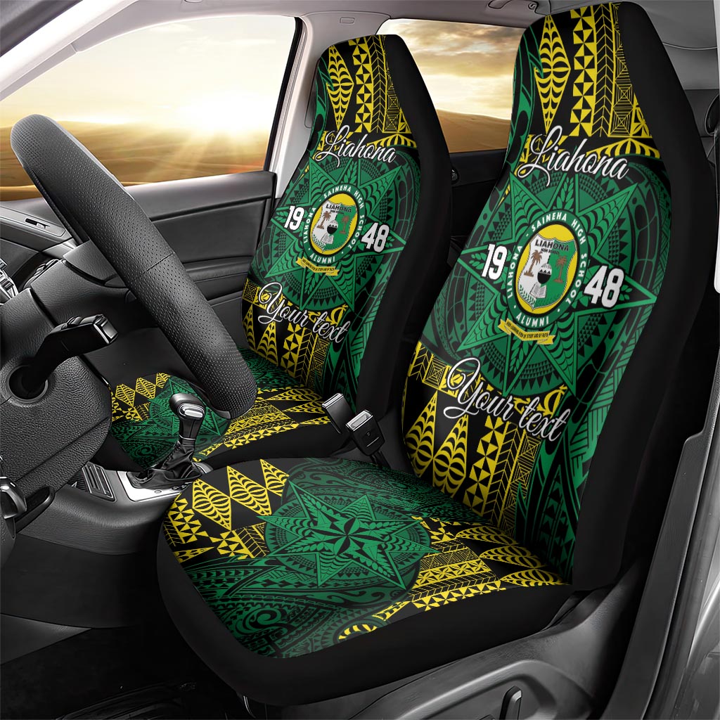 Personalised Tonga Liahona High School Car Seat Cover Since 1948 Special Kupesi Pattern