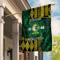 Personalised Tonga Liahona High School Garden Flag Since 1948 Special Kupesi Pattern LT9 House Flag Green - Polynesian Pride