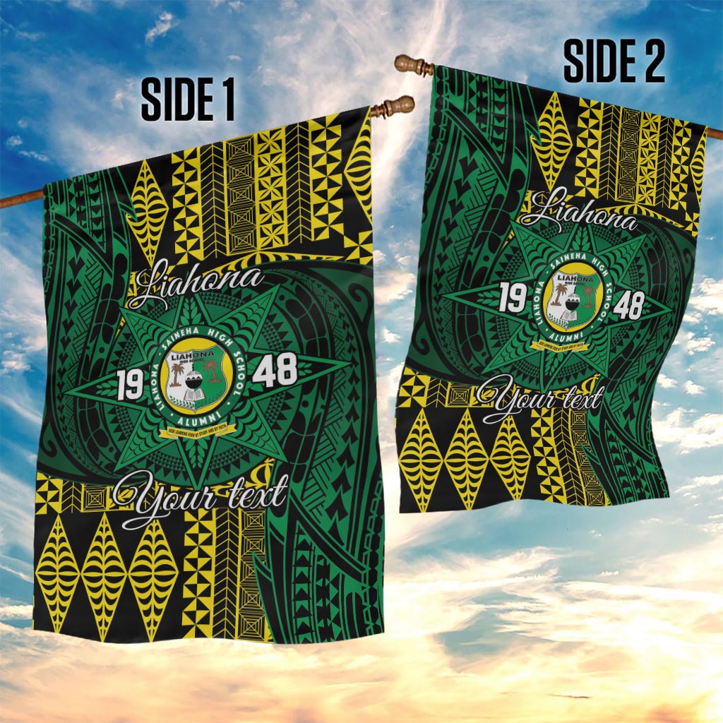 Personalised Tonga Liahona High School Garden Flag Since 1948 Special Kupesi Pattern LT9 - Polynesian Pride