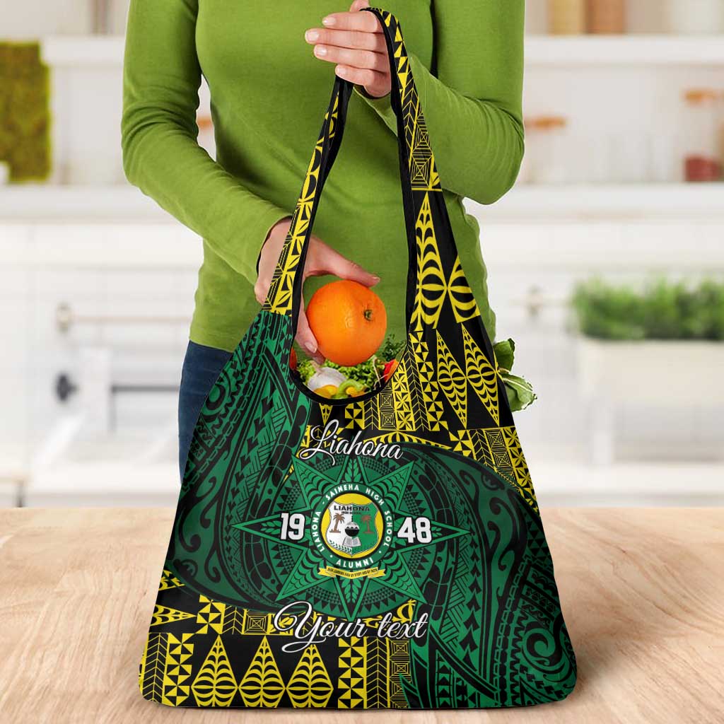 Personalised Tonga Liahona High School Grocery Bag Since 1948 Special Kupesi Pattern LT9 - Polynesian Pride
