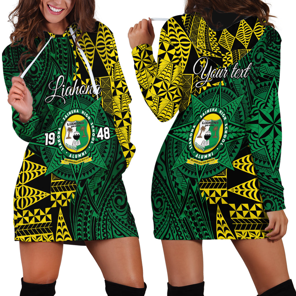 Personalised Tonga Liahona High School Hoodie Dress Since 1948 Special Kupesi Pattern LT9 - Polynesian Pride