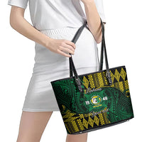Personalised Tonga Liahona High School Leather Tote Bag Since 1948 Special Kupesi Pattern LT9 - Polynesian Pride
