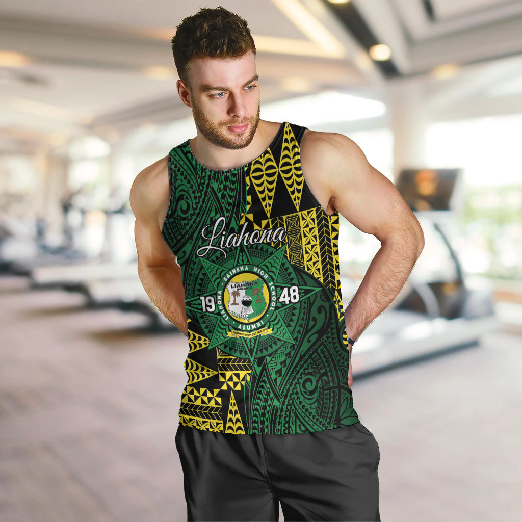 Personalised Tonga Liahona High School Men Tank Top Since 1948 Special Kupesi Pattern