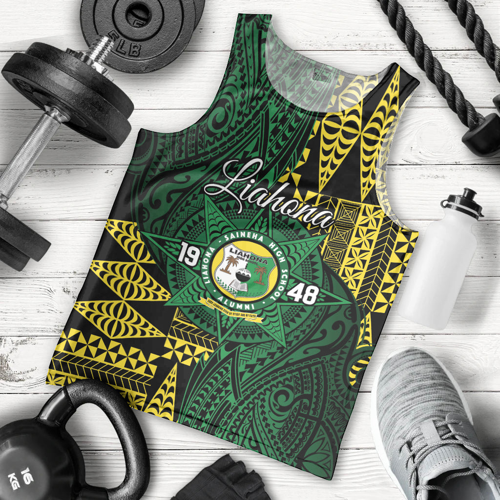 Personalised Tonga Liahona High School Men Tank Top Since 1948 Special Kupesi Pattern LT9 - Polynesian Pride
