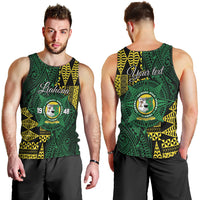 Personalised Tonga Liahona High School Men Tank Top Since 1948 Special Kupesi Pattern LT9 - Polynesian Pride