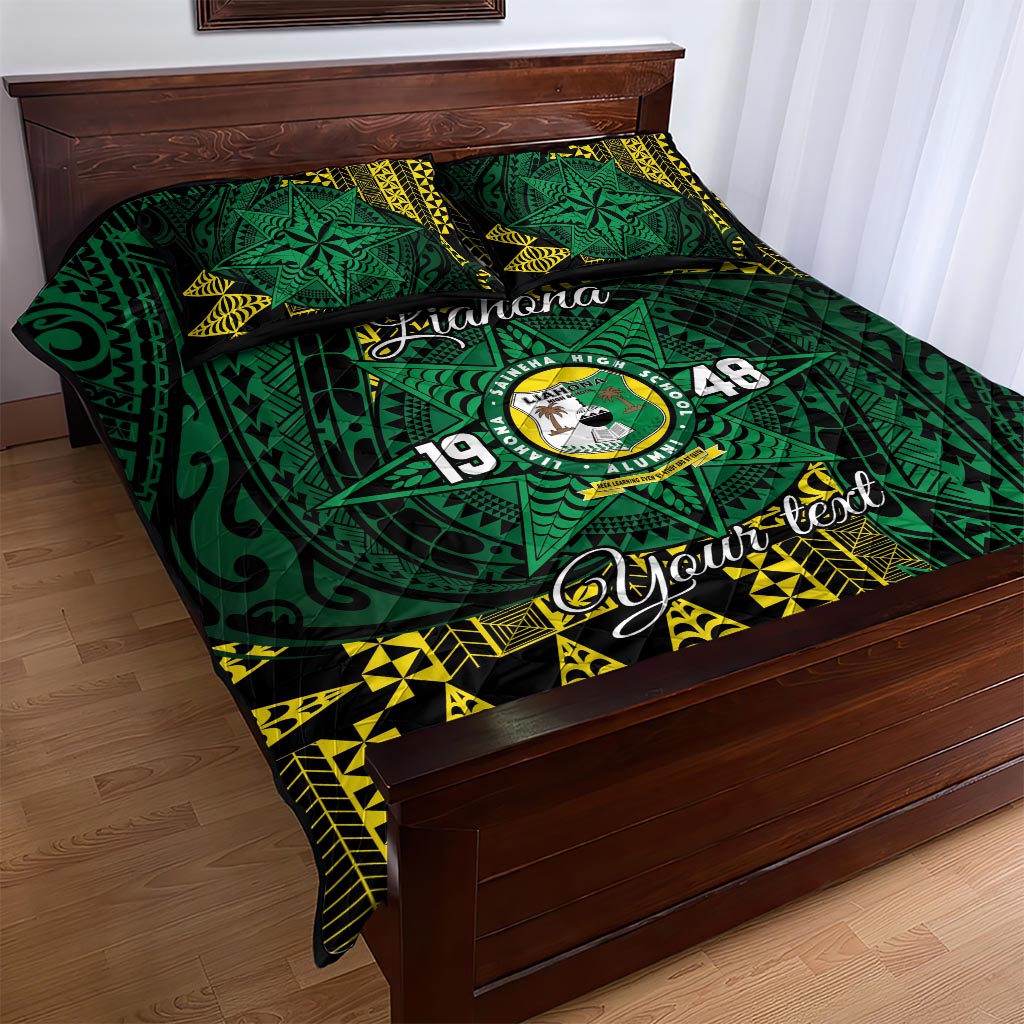 Personalised Tonga Liahona High School Quilt Bed Set Since 1948 Special Kupesi Pattern