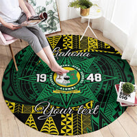 Personalised Tonga Liahona High School Round Carpet Since 1948 Special Kupesi Pattern