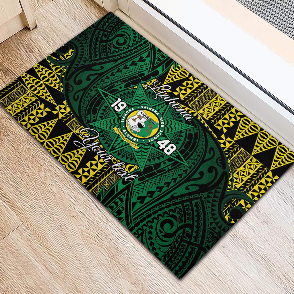 Personalised Tonga Liahona High School Rubber Doormat Since 1948 Special Kupesi Pattern LT9 - Polynesian Pride