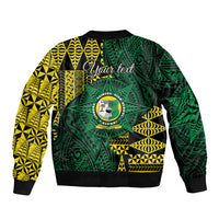 Personalised Tonga Liahona High School Sleeve Zip Bomber Jacket Since 1948 Special Kupesi Pattern LT9 - Polynesian Pride