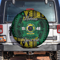 Personalised Tonga Liahona High School Spare Tire Cover Since 1948 Special Kupesi Pattern LT9 Green - Polynesian Pride