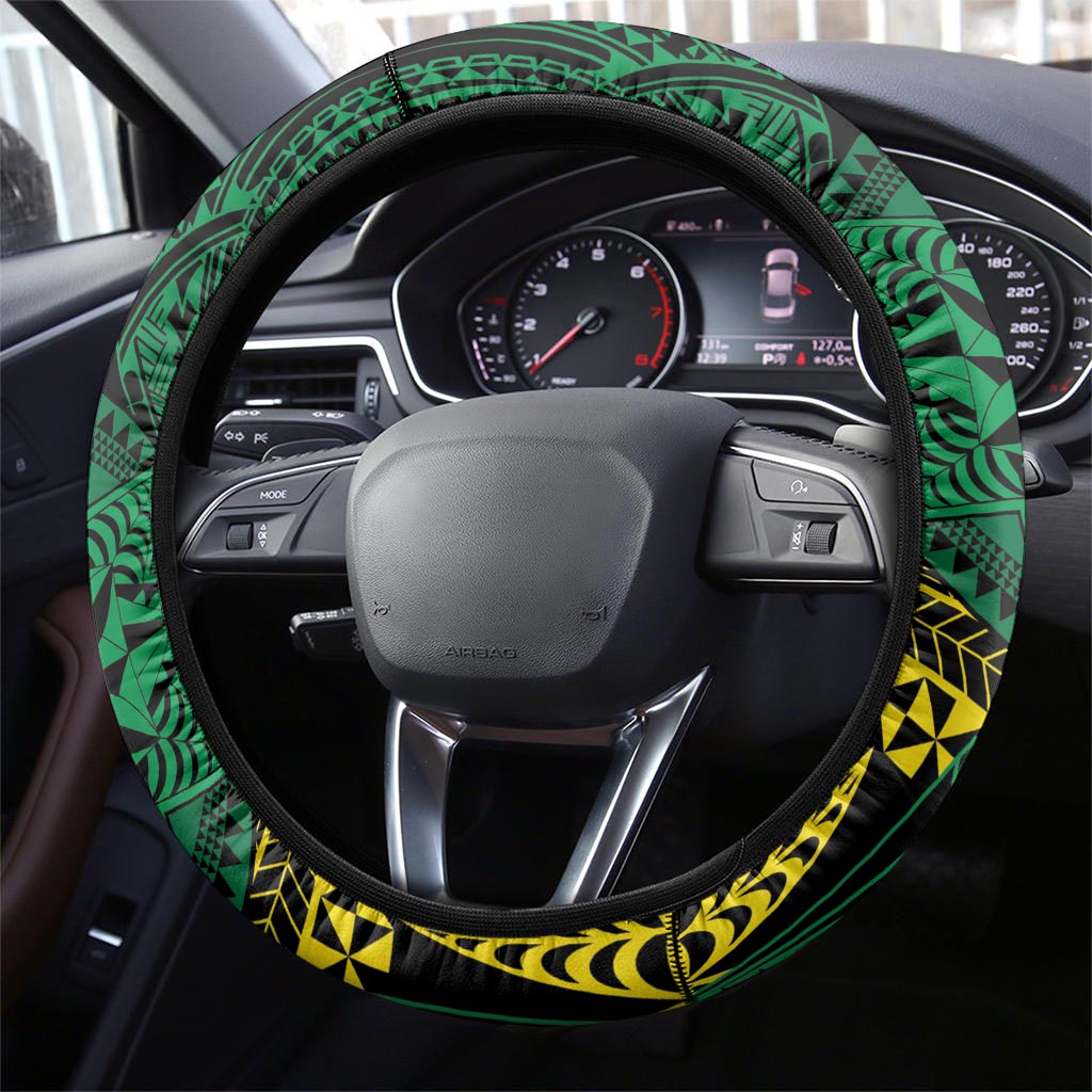 Tonga Liahona High School Steering Wheel Cover Since 1948 Special Kupesi Pattern LT9 - Polynesian Pride
