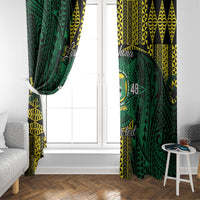 Personalised Tonga Liahona High School Window Curtain Since 1948 Special Kupesi Pattern LT9 - Polynesian Pride