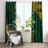 Personalised Tonga Liahona High School Window Curtain Since 1948 Special Kupesi Pattern LT9 - Polynesian Pride