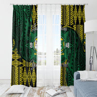Personalised Tonga Liahona High School Window Curtain Since 1948 Special Kupesi Pattern LT9 - Polynesian Pride