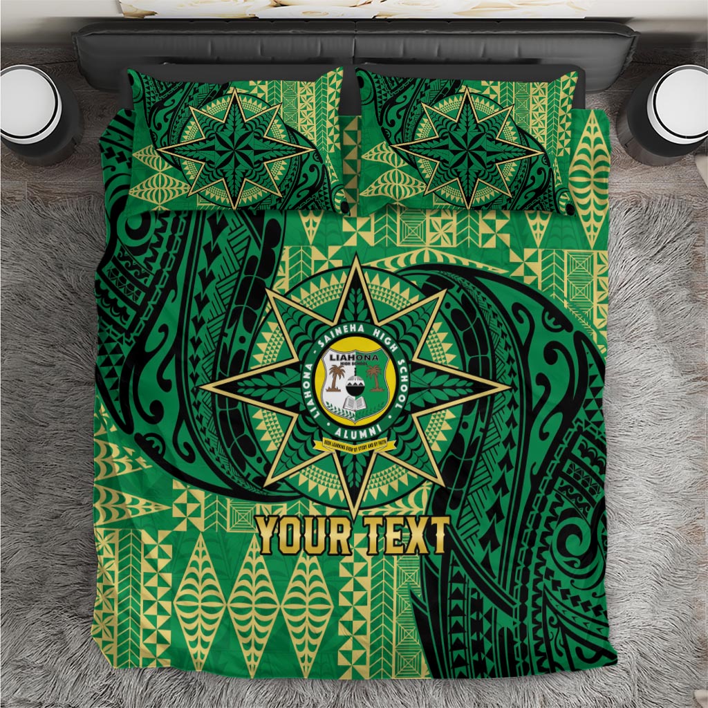 Personalised Tonga Saineha High School Bedding Set Since 1978 Special Kupesi Pattern LT9 Green - Polynesian Pride