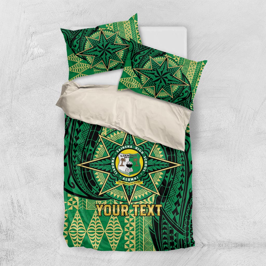 Personalised Tonga Saineha High School Bedding Set Since 1978 Special Kupesi Pattern LT9 US Twin 172cm x 218cm Green - Polynesian Pride