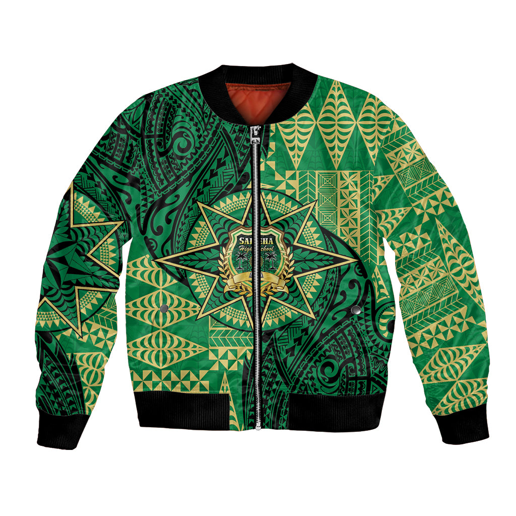 Personalised Tonga Saineha High School Bomber Jacket Since 1978 Special Kupesi Pattern