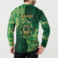 Personalised Tonga Saineha High School Button Sweatshirt Since 1978 Special Kupesi Pattern LT9 - Polynesian Pride