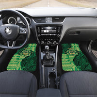 Personalised Tonga Saineha High School Car Mats Since 1978 Special Kupesi Pattern LT9 Set 2pcs - Front Green - Polynesian Pride
