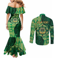 Personalised Tonga Saineha High School Couples Matching Mermaid Dress and Long Sleeve Button Shirt Since 1978 Special Kupesi Pattern LT9 - Polynesian Pride