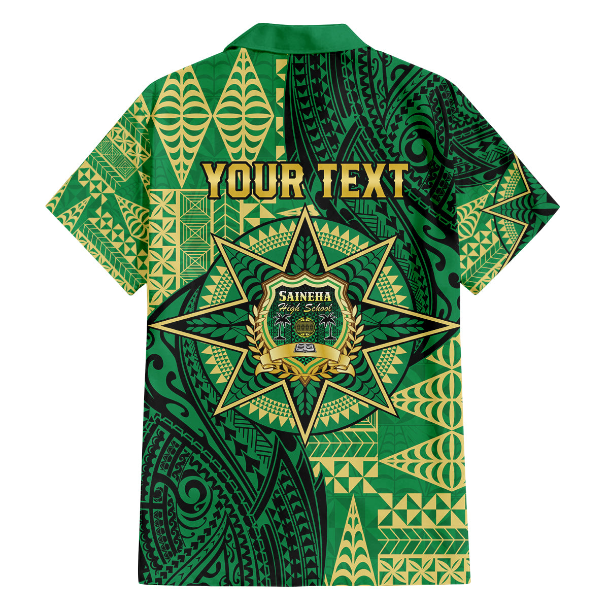 Personalised Tonga Saineha High School Family Matching Puletasi and Hawaiian Shirt Since 1978 Special Kupesi Pattern LT9 - Polynesian Pride