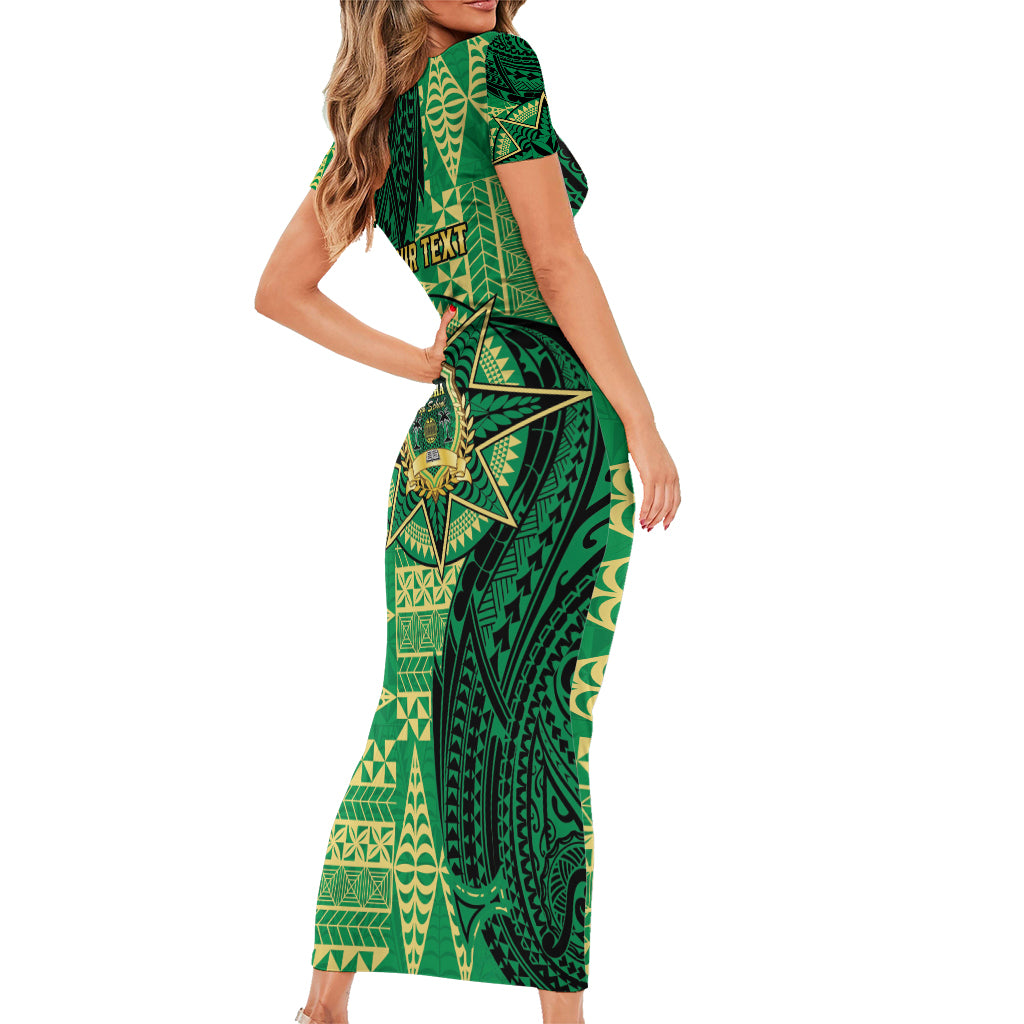 Personalised Tonga Saineha High School Family Matching Short Sleeve Bodycon Dress and Hawaiian Shirt Since 1978 Special Kupesi Pattern