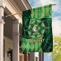 Personalised Tonga Saineha High School Garden Flag Since 1978 Special Kupesi Pattern LT9 House Flag Green - Polynesian Pride