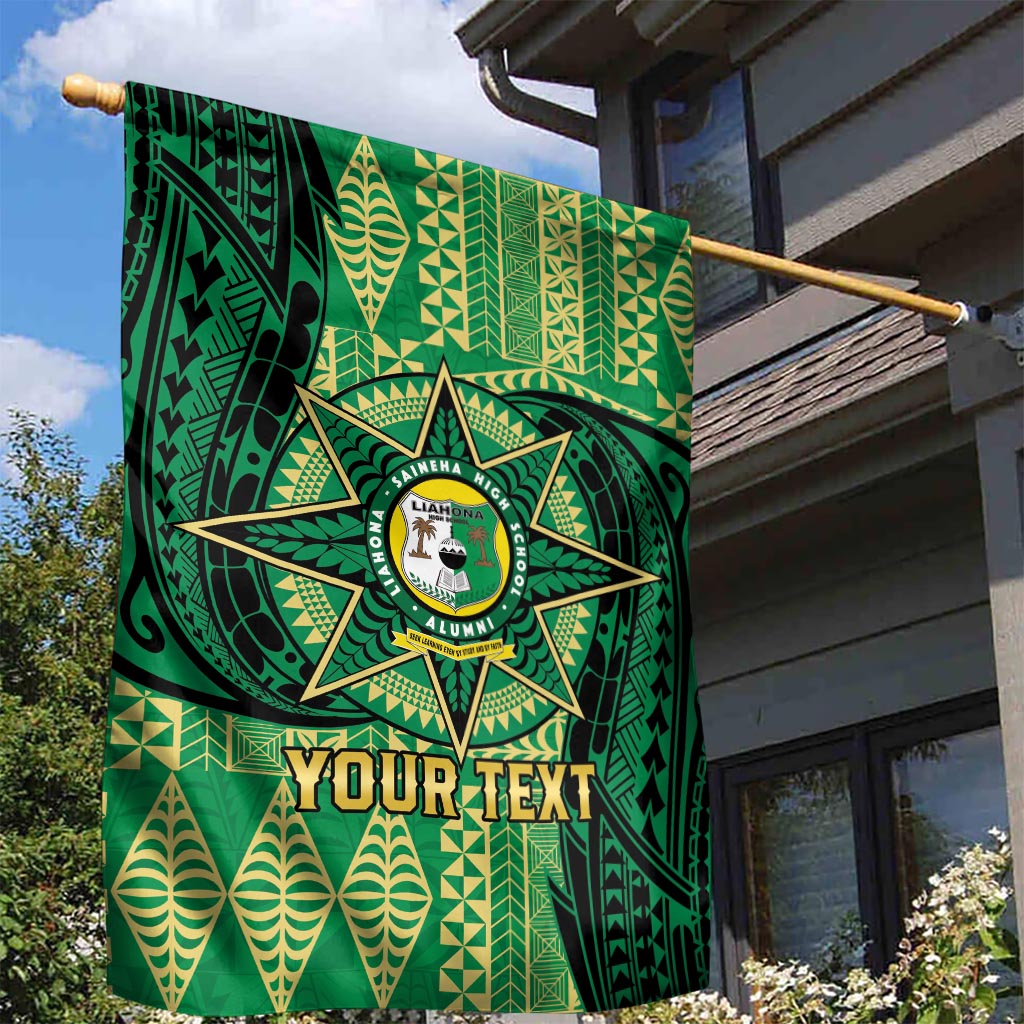 Personalised Tonga Saineha High School Garden Flag Since 1978 Special Kupesi Pattern LT9 - Polynesian Pride