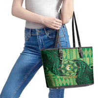 Personalised Tonga Saineha High School Leather Tote Bag Since 1978 Special Kupesi Pattern LT9 - Polynesian Pride