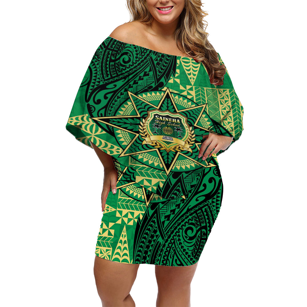 Personalised Tonga Saineha High School Off Shoulder Short Dress Since 1978 Special Kupesi Pattern