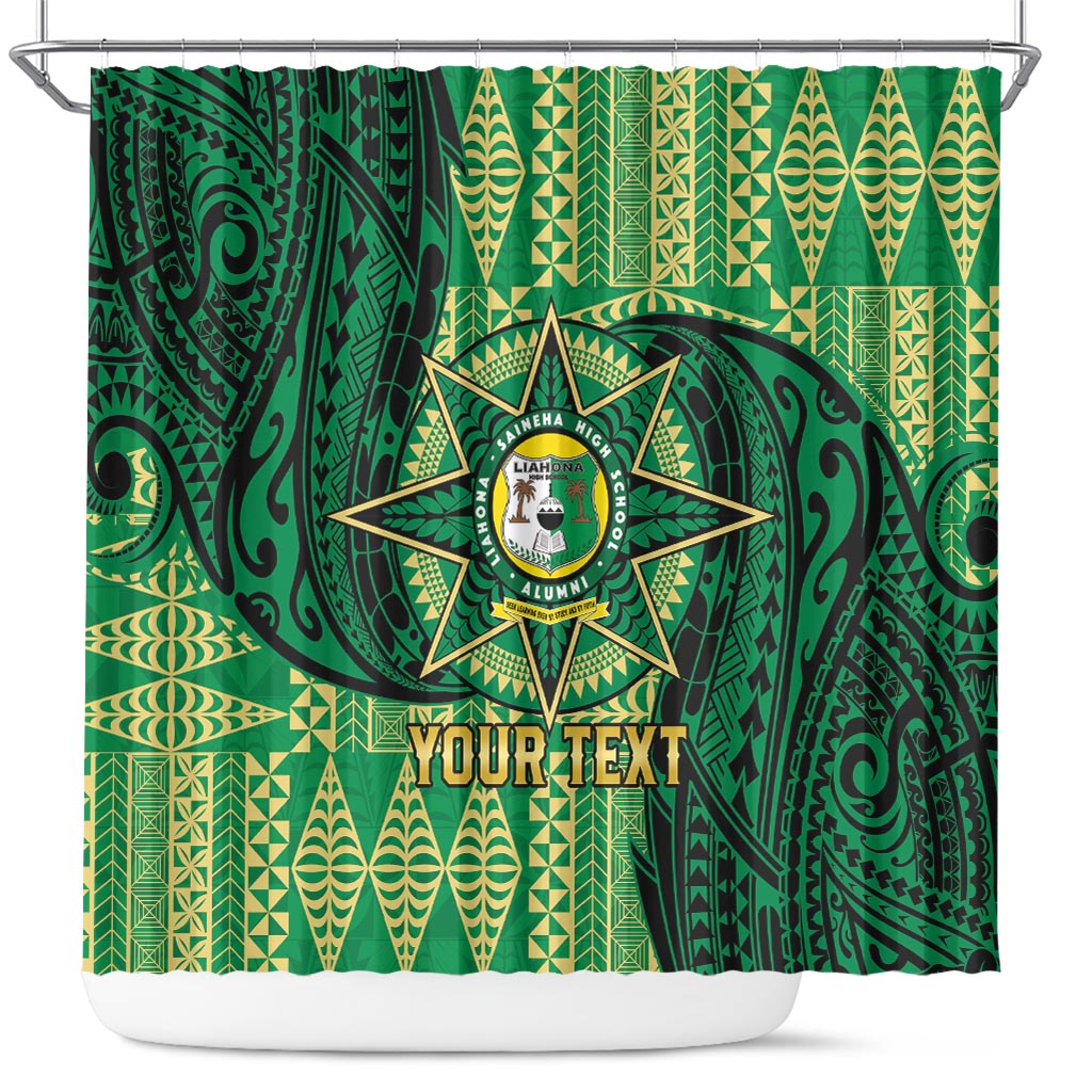 Personalised Tonga Saineha High School Shower Curtain Since 1978 Special Kupesi Pattern