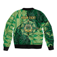 Personalised Tonga Saineha High School Sleeve Zip Bomber Jacket Since 1978 Special Kupesi Pattern LT9 - Polynesian Pride