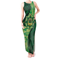Personalised Tonga Saineha High School Tank Maxi Dress Since 1978 Special Kupesi Pattern LT9 Women Green - Polynesian Pride