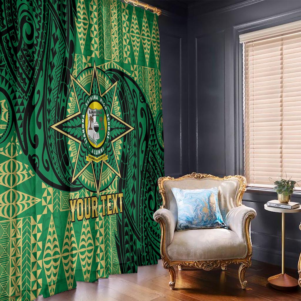 Personalised Tonga Saineha High School Window Curtain Since 1978 Special Kupesi Pattern LT9 - Polynesian Pride